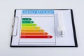 Energy efficiency concept with energy rating chart Royalty Free Stock Photo