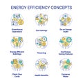 Energy efficiency concept icons set Royalty Free Stock Photo