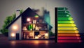 energy efficiency concept rating chart agram ecological house low consumption renovation insulation efficient green certificate Royalty Free Stock Photo