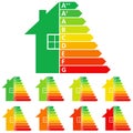 Energy efficiency scale on white background