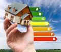 Energy efficiency label for house / heating and emoney savings -