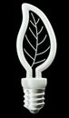 Energy efficiency: leaf light bulb isolated Royalty Free Stock Photo