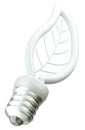 Energy and efficiency: leaf light bulb isolated Royalty Free Stock Photo