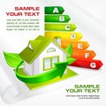 Energy efficiency rating & text Royalty Free Stock Photo