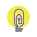 Energy efficient CFL lamp isolated icon
