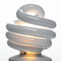 Energy Efficient CFL Light Bulb Glowing Brightly Royalty Free Stock Photo
