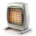 Energy-efficient electric heater featuring radiant heating elements and a protective grille, perfect for indoor warmth Royalty Free Stock Photo
