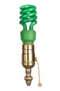 Energy efficient green light bulb Royalty Free Stock Photo