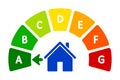 Energy efficient house concept with classification graph sign Ã¢â¬â for stock