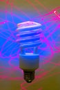 Energy efficient light bulb front view Royalty Free Stock Photo