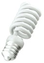 Energy efficient light bulb isolated over white Royalty Free Stock Photo