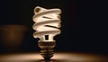 Energy efficient lightbulb illuminates with glowing efficiency generated by AI