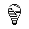 energy efficient lighting green building line icon vector illustration Royalty Free Stock Photo