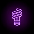 energy efficient lighting outline icon. Elements of Ecology in neon style icons. Simple icon for websites, web design, mobile app