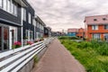 Energy efficient row houses in a housing development Royalty Free Stock Photo