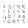 energy efficient technology green isometric icons set vector Royalty Free Stock Photo