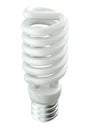 Energy efficient technology: light bulb onr white Royalty Free Stock Photo