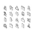 Energy Electricity And Fuel Power isometric icons set vector Royalty Free Stock Photo