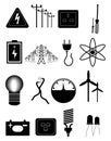 Energy and electricity icons set