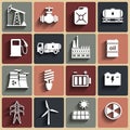 Energy, electricity, power vector icons set.