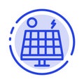 Energy, Environment, Green, Solar Blue Dotted Line Line Icon