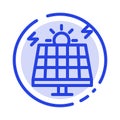Energy, Environment, Green, Solar Blue Dotted Line Line Icon