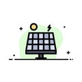 Energy, Environment, Green, Solar Business Flat Line Filled Icon Vector Banner Template