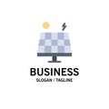 Energy, Environment, Green, Solar Business Logo Template. Flat Color