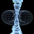 Energy field illustration 3d render man woman inside spiral x-ray