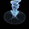 Energy field illustration 3d render man woman inside spiral x-ray Royalty Free Stock Photo