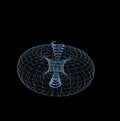 Energy field illustration 3d render man woman inside spiral x-ray Royalty Free Stock Photo