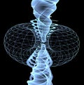 Energy field illustration 3d render man woman inside spiral x-ray Royalty Free Stock Photo