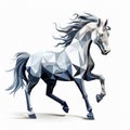 Energy-filled Blue And Gray Low Poly Horse Illustration