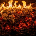 Energy of a fire in its active phase highlighting the transition from Royalty Free Stock Photo