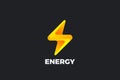 Energy Flash Lightning Bolt Logo Design Vector template. Power Battery Technology Logotype icon tech