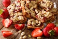 Energy food: Oatmeal bars with strawberry, pumpkin seeds and pea