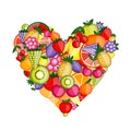 Energy fruit heart shape Royalty Free Stock Photo