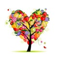 Energy fruit tree heart shape for your design Royalty Free Stock Photo