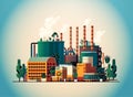 energy generation plant with chimneys electricity production industrial manufacturing building heavy industry factory Royalty Free Stock Photo