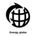 Energy globe icon vector isolated on white background, logo concept of Energy globe sign on transparent background, black filled Royalty Free Stock Photo