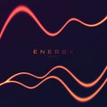 Energy glowing neon orange light lines, abstract background with design element Royalty Free Stock Photo