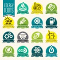 Energy icon set. Royalty Free Stock Photo