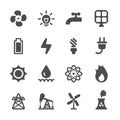 Energy icon set, vector eps10 Royalty Free Stock Photo