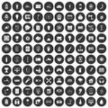 100 energy icons set black circle Royalty Free Stock Photo