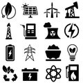 energy icons vector set. power illustration sign collection. electrical symbol. For web sites