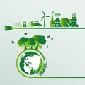 Energy ideas save the world concept Power plug green ecology Royalty Free Stock Photo