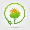 Energy ideas save the world concept Power plug green ecology Royalty Free Stock Photo