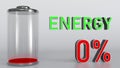 Energy indicator getting low. 3D rendering Royalty Free Stock Photo