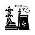 Energy industry black glyph icon