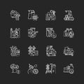 Energy industry chalk white icons set on black background Royalty Free Stock Photo